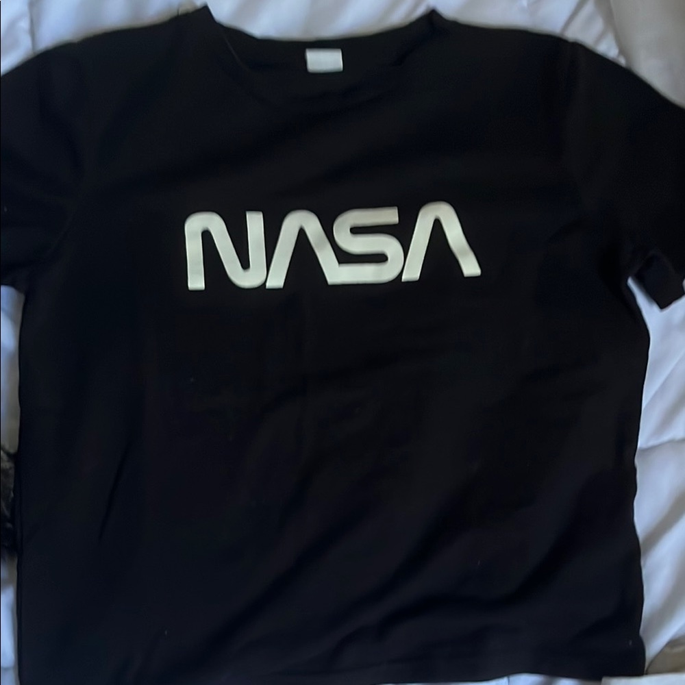 SHEIN Black NASA Kids T-Shirt